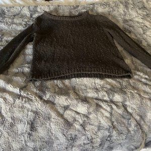 Cropped Gray long sleeve sweater